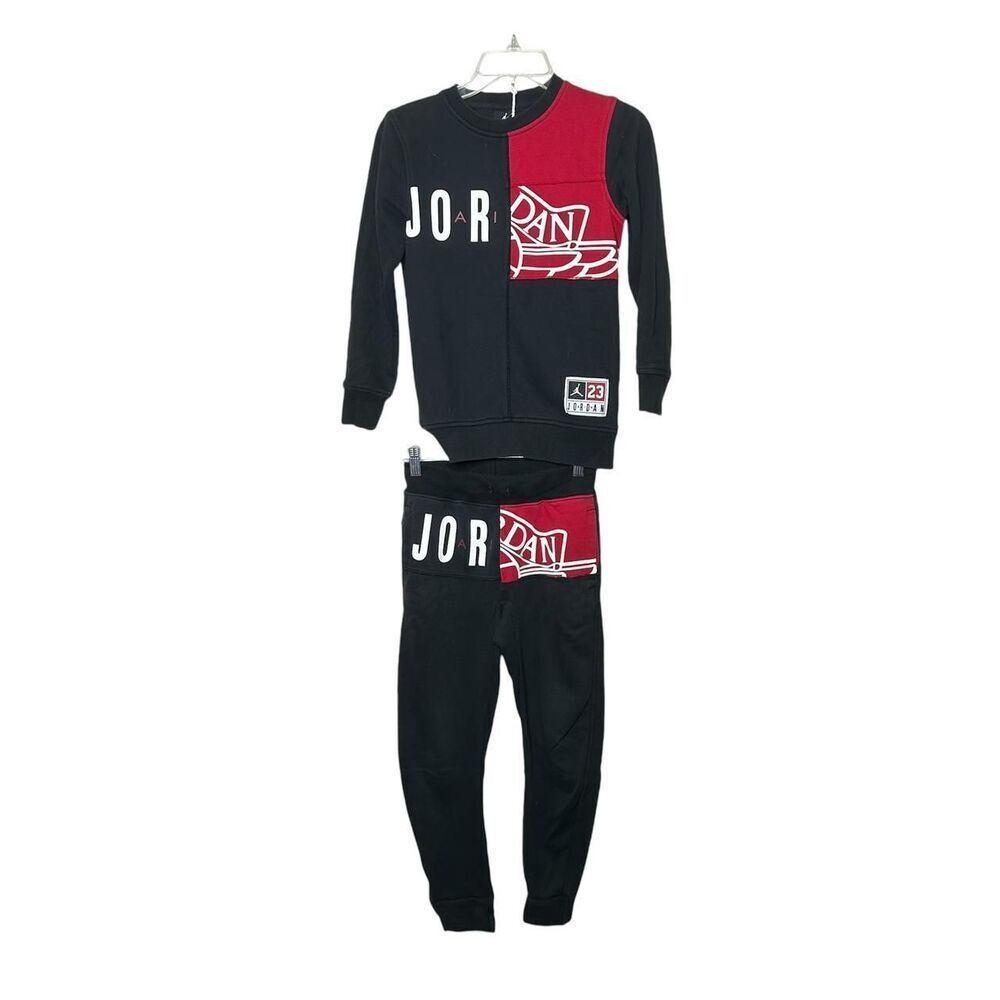 Nike Jordan kids red black sweatshirt & pants set size small